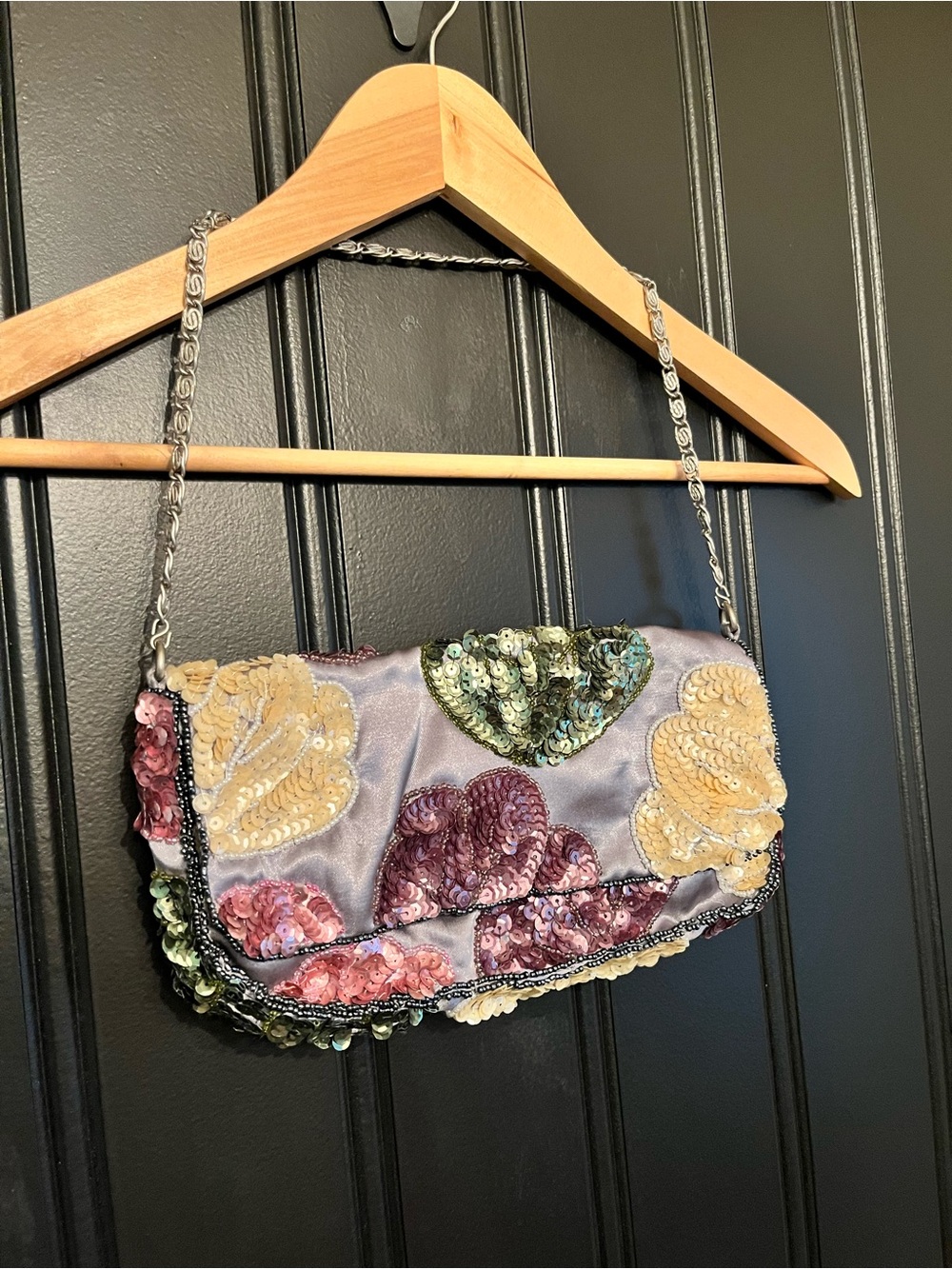 Embellished Sequin Floral Bag